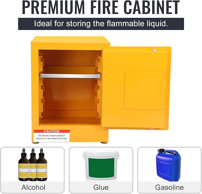 Flammable Storage Cabinet,17x17x22 Safety Cabinet,Explosion Proof Cabinet for Commercial Industrial and Home Use