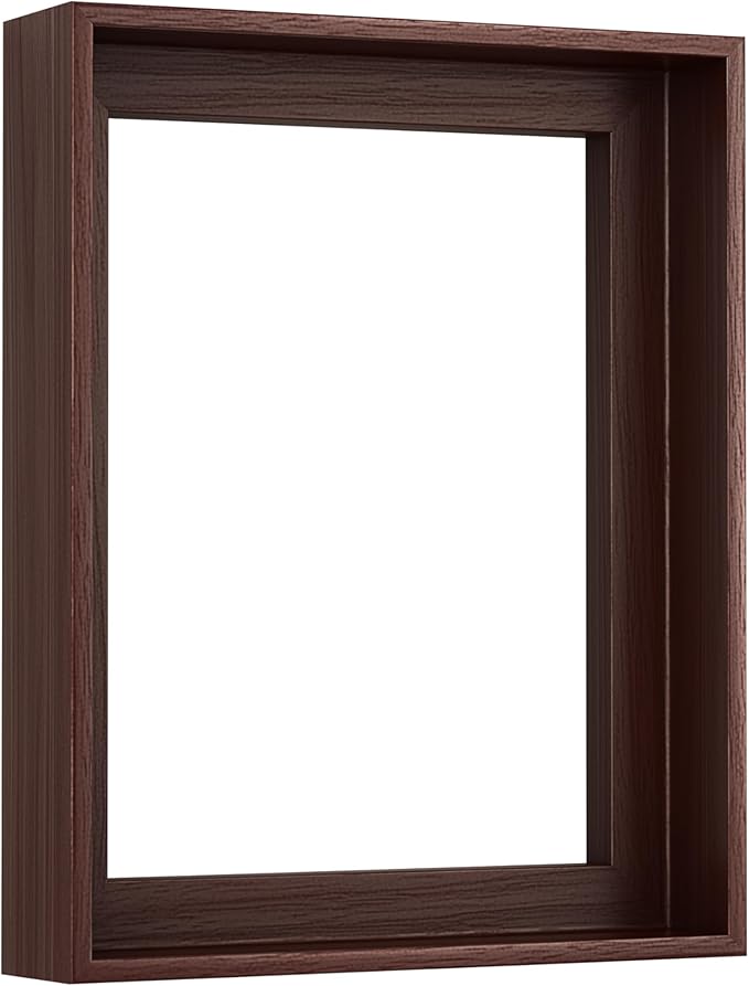 ART Canvas Floater Frame Fits 1”–1.25”Deep Gallery-Wrapped Canvas, Wood-Look Floater Frames for Finished Stretched Canvas Prints, Wall Oil Paintings Artwork for Home Bedroom (Dark Wanut, 24" x 36")