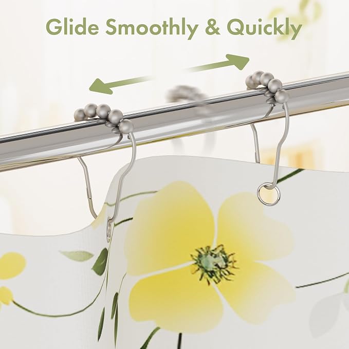 Shower Curtain Hooks, Decorative Shower Curtain Hooks Rust Proof Stainless - Image 7