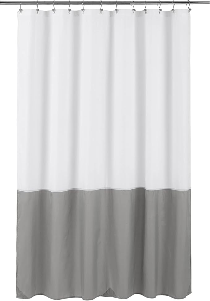 ALYVIA SPRING Waterproof Fabric Shower Curtain or Liner White/Grey by ALYVIASPRING
