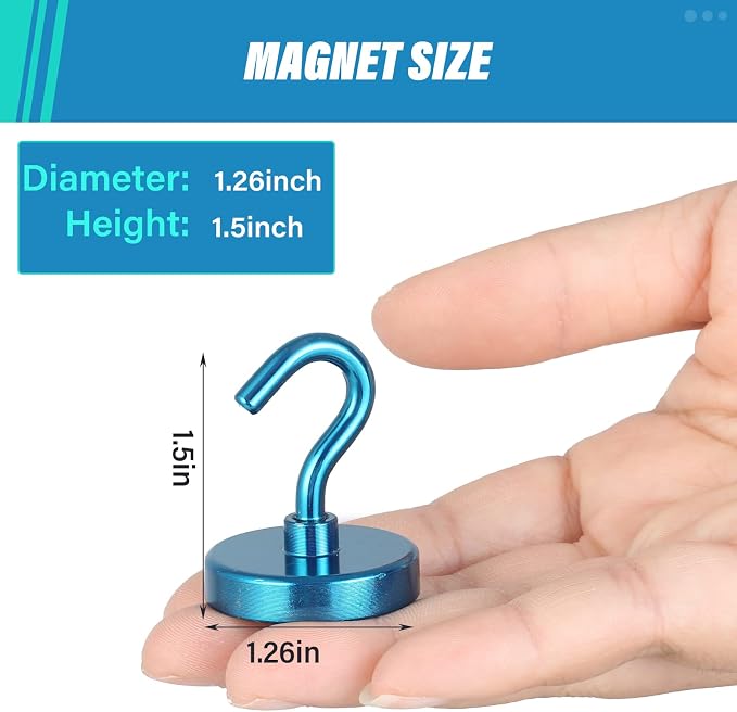 Neosmuk Magnetic Hooks, 130lb Heavy Duty, 10 Pack - Image 4