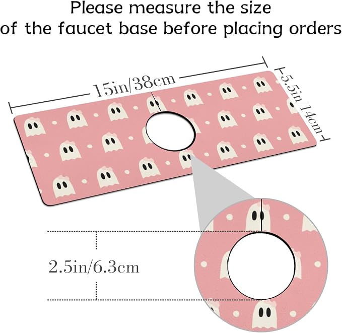 Halloween Kitchen Sink Splash Guard Faucet Mat, Farmhouse Sink Splash Guard - Image 2