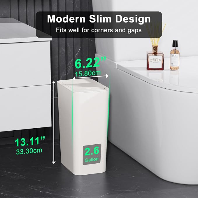 N. NETDOT 3 Pack 10L / 2.6 Gallon Small Trash Can - Image 2