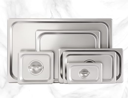 CURTA 6-Pack 1/3 Size Steam Table Pan Cover, Lid with Handle, NSF, Hotel & Catering Food Cover