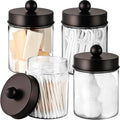 Amolliar Acrylic Apothecary Jar Bathroom Qtip Holder Bronze 4 Pack by Amolliar