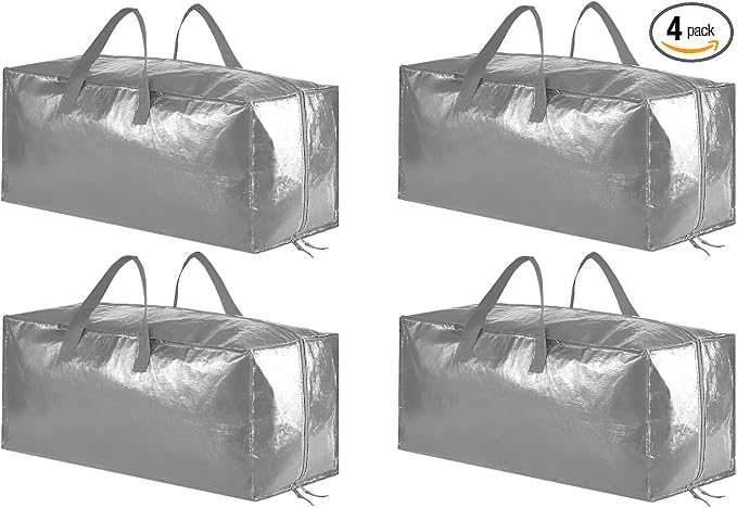 SpaceAid Heavy Duty Moving Bags, Extra Large Storage Totes W/Backpack Straps by SpaceAid