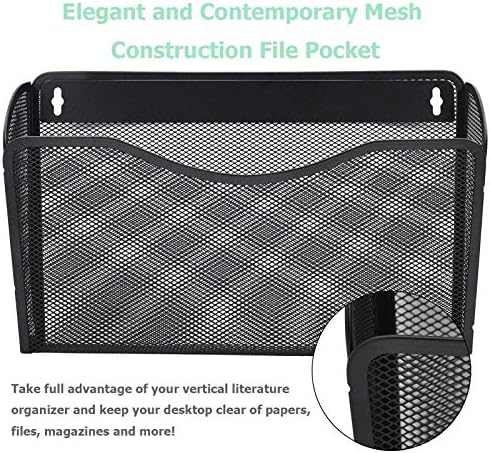 EASEPRES 3 Single Pocket Mesh Hanging File Organizer, Vertical Wall Mounted - Image 3