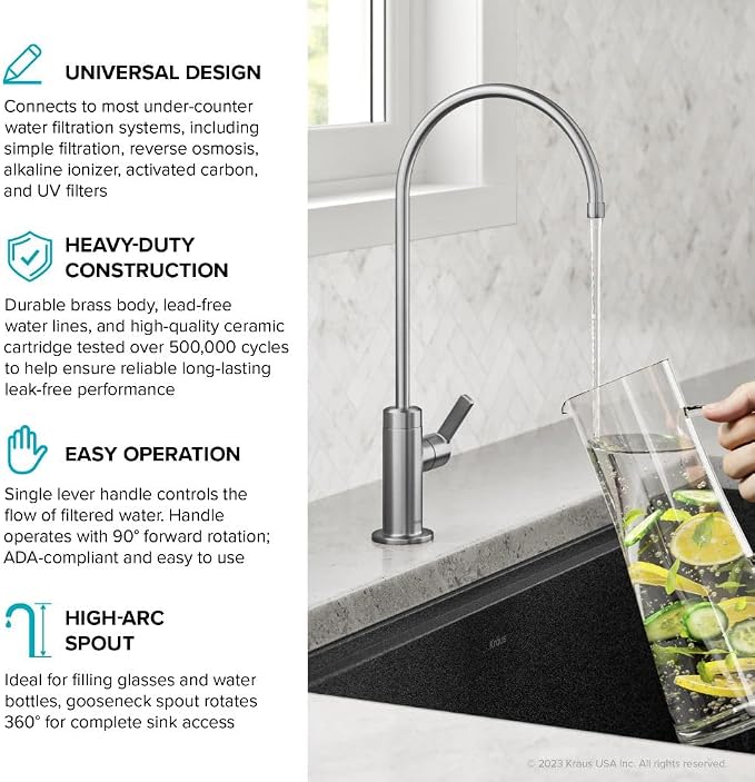 KRAUS Oletto Single Handle Drinking Water Filter Faucet - Image 7