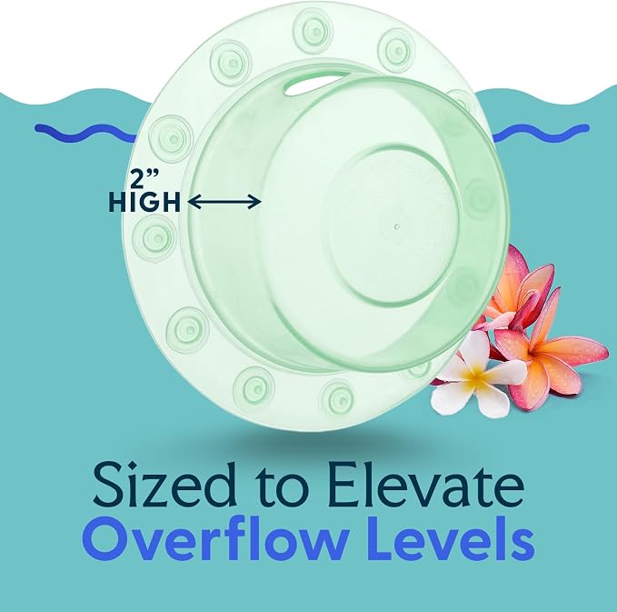 SlipX Solutions Bottomless Bath Overflow Drain Cover Accessory, Lt Green | Adds - Image 8