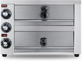 KOOTEN 2 Tier Tabletop Pizza Oven - Indoor Electric Commercial Stainless Steel With Timer for Home and Restaurant