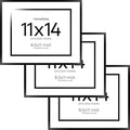 Homeforia 11x14 Diploma Frame Black, High End Metal 11 x 14 Certificate Frame with Mat 8.5 x 11 inch, 14x11 Document Frame Matted to 8.5x11, Award Graduation Frames, Tempered Glass, Wall Kit, Set of 3