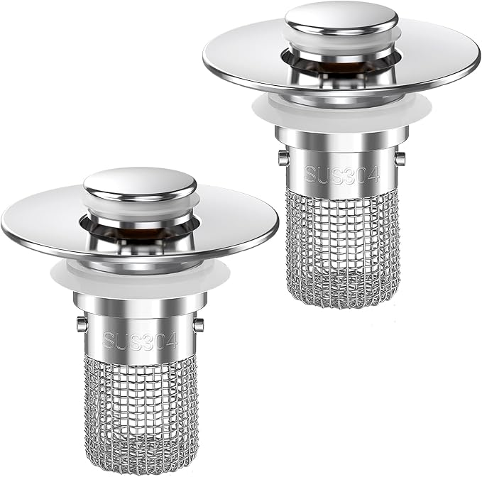 Bathroom Sink Drain Strainer, Pop-up Sink Drain Strainer by Makelifebetter