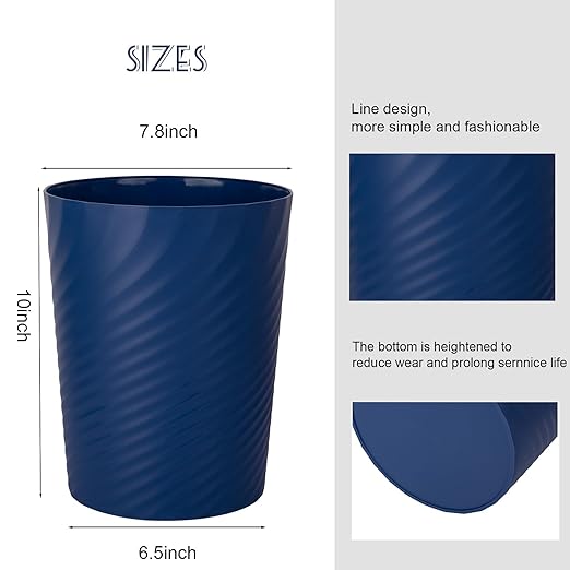 UUJOLY Plastic Small Bathroom Trash Can Wastebasket Garbage Can, Laundry Room - Image 3