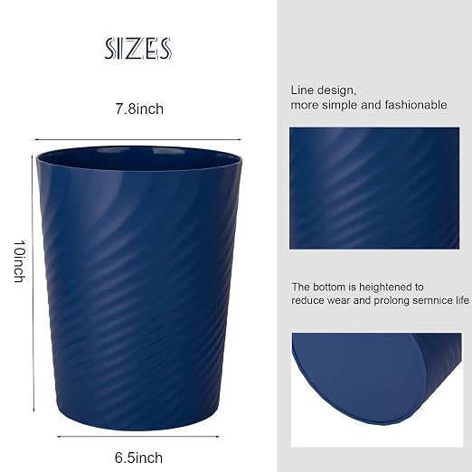 Plastic Small Bathroom Trash Can Wastebasket Garbage Can, 2 Pack | Sturdy-Easy - Image 3