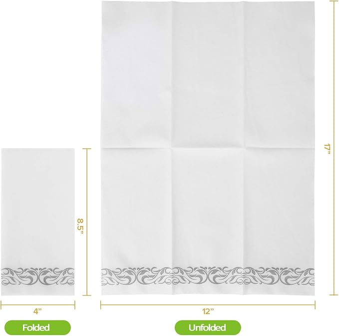 FOCUSLINE 200 Linen Feel Disposable Bathroom Napkins, Soft and Absorbent Paper - Image 2