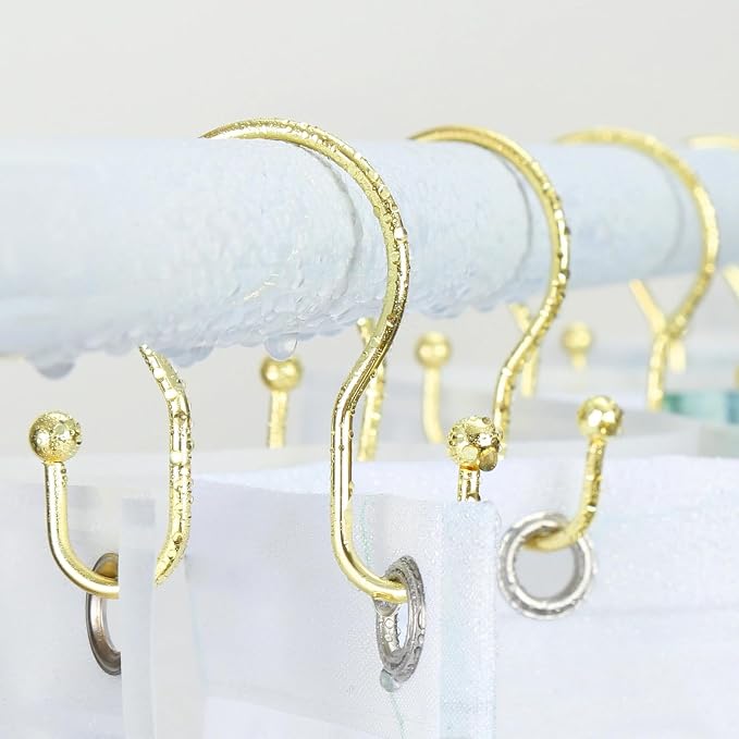 Shower Curtain Hooks, Stainless Steel Shower Curtain Hangers, Minimalist Shower - Image 2
