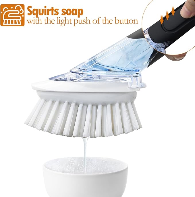 RIMAY Soap Dispensing Dish Brush Set - Image 5