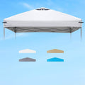 8x8 Canopy Replacement Top Cover with Air Vents for Pop up Canopy Gazebo Tent, with Adjustable Strap, Waterproof & Anti-UV for Outdoor Shade (Frame Not Included) (Off White)