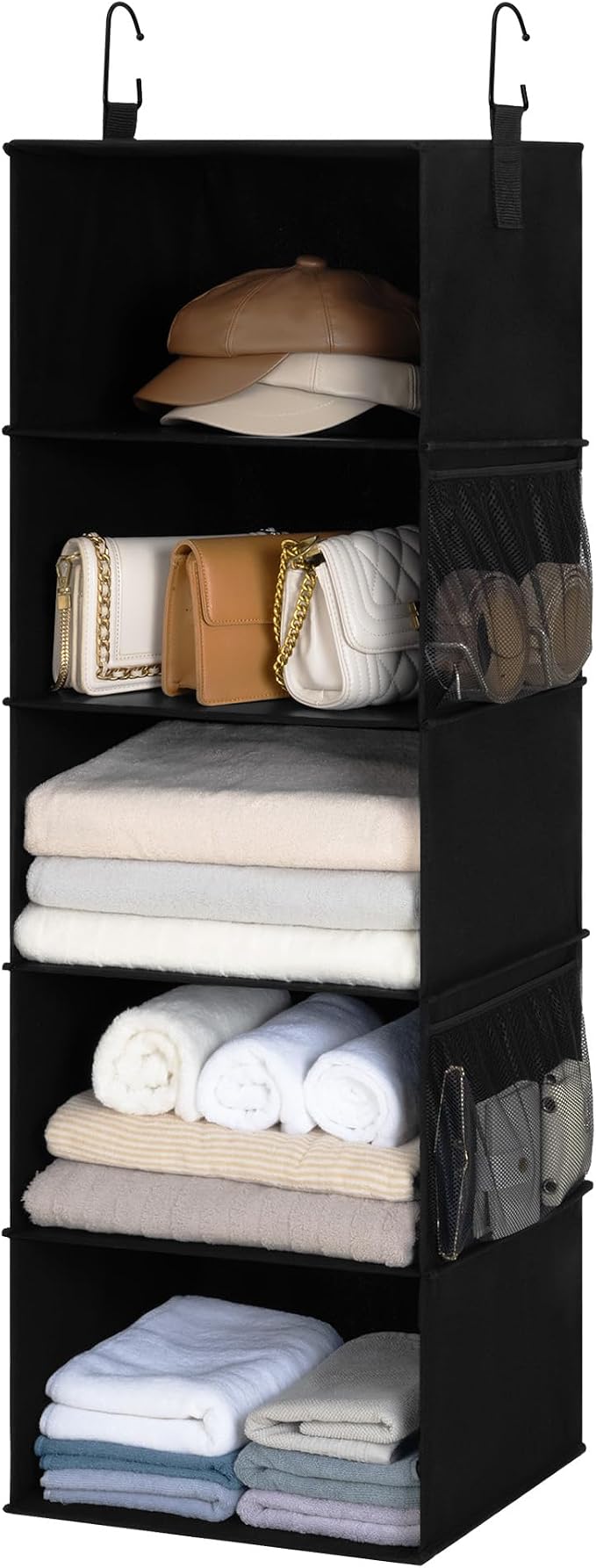StorageWorks Hanging Closet Organizer, 5-Shelf Hanging Shelves by StorageWorks