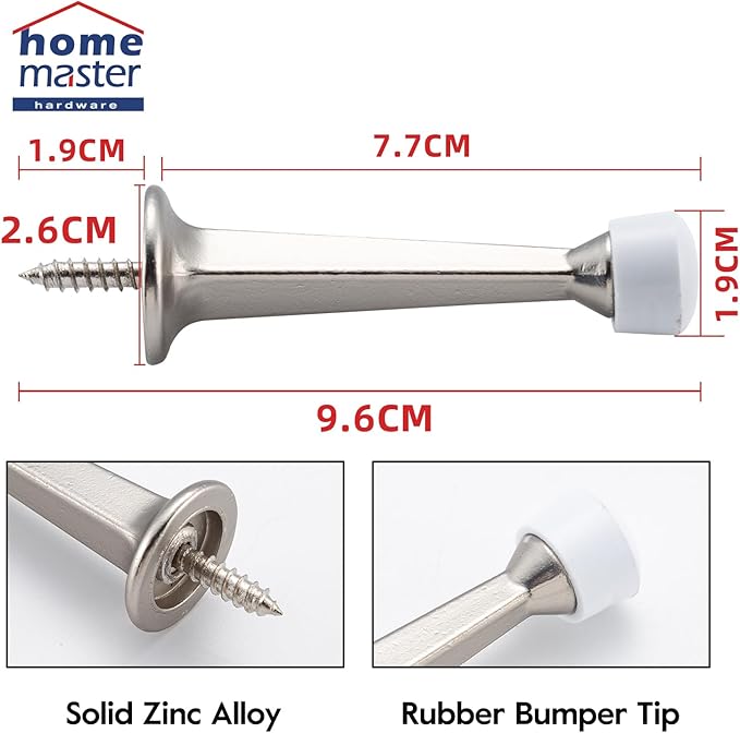 HOME MASTER HARDWARE 3" Heavy Duty Solid Door Stop, 12 Pack, Satin Nickel | - Image 2