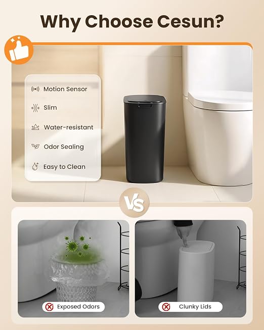 Cesun 5 Gallon Automatic Bathroom Trash Can - Image 7