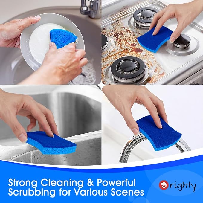 Orighty Non-Scratch Scrub Sponges, 24 Pack Kitchen Sponge Cleaning Sponge | - Image 3