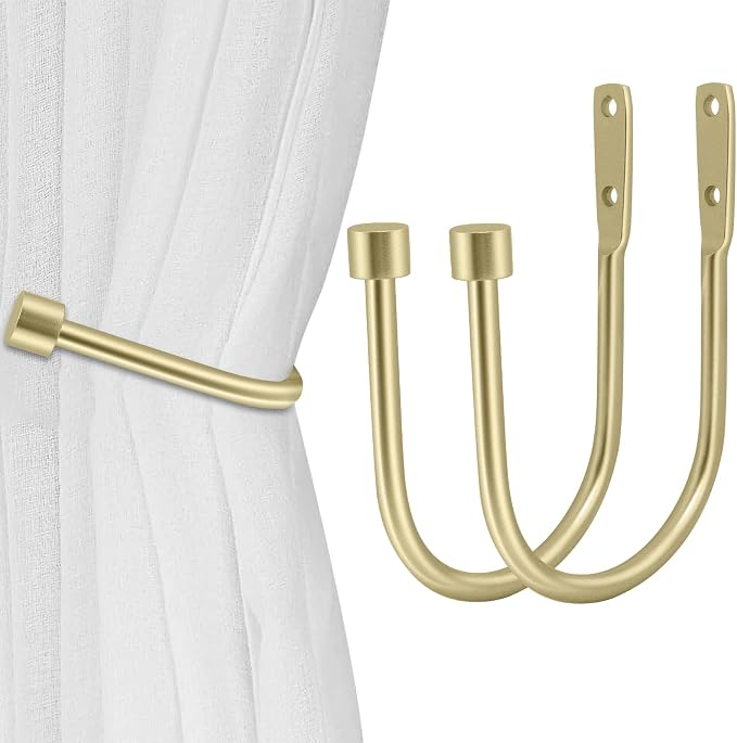 HIKMLK Curtain Holdbacks 2pcs, Cast Iron Solid Heavy Duty Metal Curtain Tieback by HIKMLK