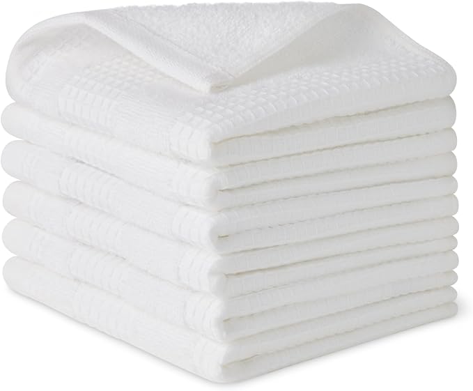 Amazon Basics Organic Cotton Waffle Kitchen Dish Cloths, Ultra Absorbent by AmazonBasics