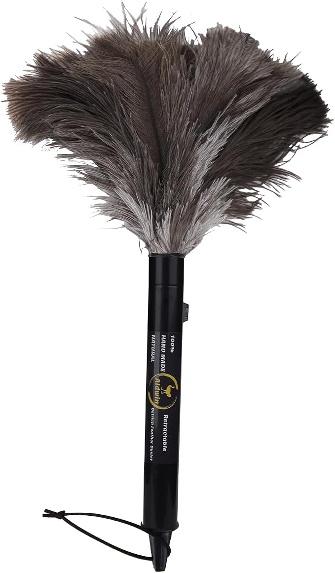 Aldwin Ostrich Feather Duster Retractable 16 inch, 1 Pack | Genuine Fluffy by AldwinOstrichFeatherDuster