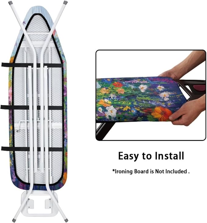 Wild Floral Art Ironing Board Cover, Stain Resist - Image 4