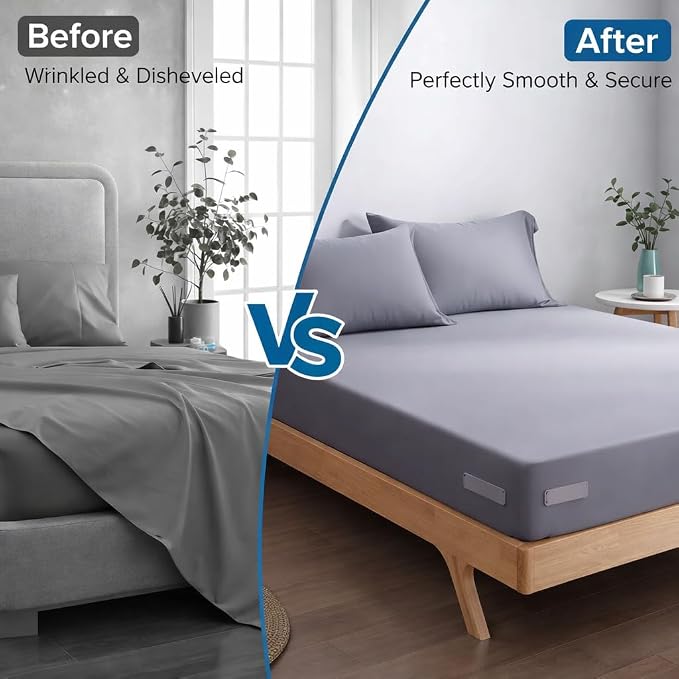 Bed Sheet Holders for Corners, Upgrade Bed Sheet Grippers Locks, Non-Slip Sheet - Image 4