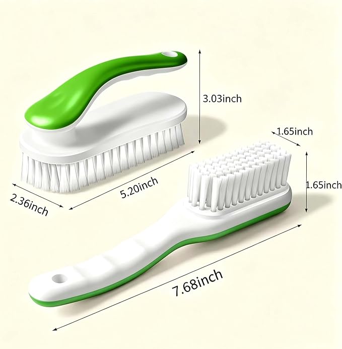 2pc Multi-Purpose Household Cleaning Brush Set, Ergonomic Comfort Grip - Image 2