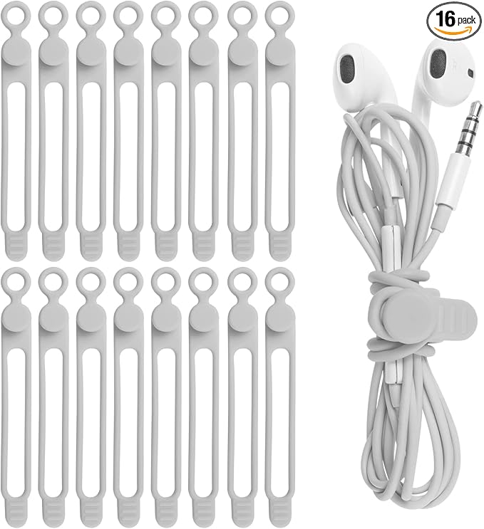Silicone Cable Ties, Cord Organizer Cable Management | Reusable Cord Ties by ELECTRONICSORGANIZATION