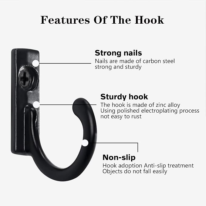 Hajoyful Coat Hooks-120 Pack Farmhouse Hooks - Image 3