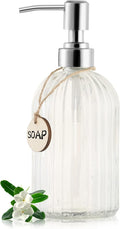 MOCLIF 16 OZ Soap Dispenser，Tempered Glass Clear Vertical Stripe by MOCLIF