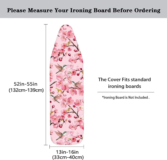 Cherry Blossom Ironing Board Cover and Pad 15x54 Inch Heavy Duty Iron Cover - Image 5