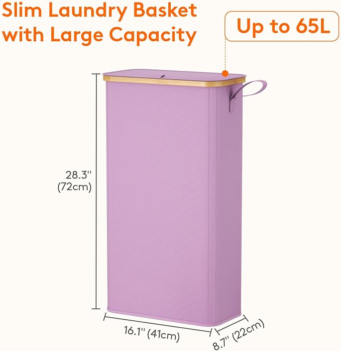 Lifewit 65L Slim Laundry Hamper - Image 3