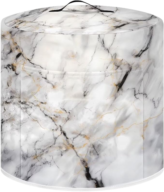 Dust Cover for 3 Quart Instant Pot, Dust Protection Easy Clean Pressure Cooker Cover Electric Appliance Cover Air Fryer Accessories Home Kitchen Decoration, White Grey Marble