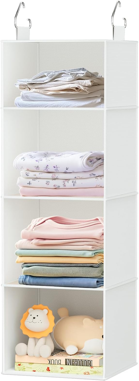 Hanging Closet Organizer with Bamboo Shelves by VERONLY