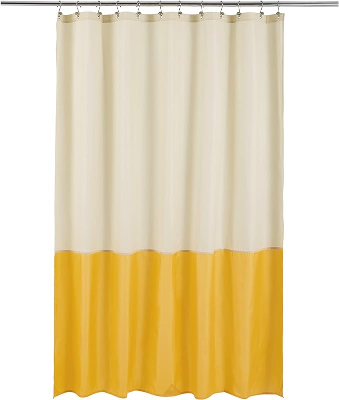 ALYVIA SPRING Waterproof Fabric Shower Curtain or Liner Cream/Yellow by ALYVIASPRING