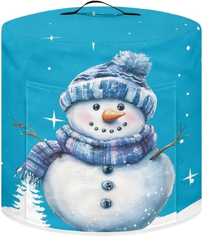 Blue Snowman Dust Cover Instant Pot and Extra Accessories Dust Proof Easy to Clean Pressure Cooker Cover Electric Appliance Cover Air Fryer Accessories with Storage Pocket Size S