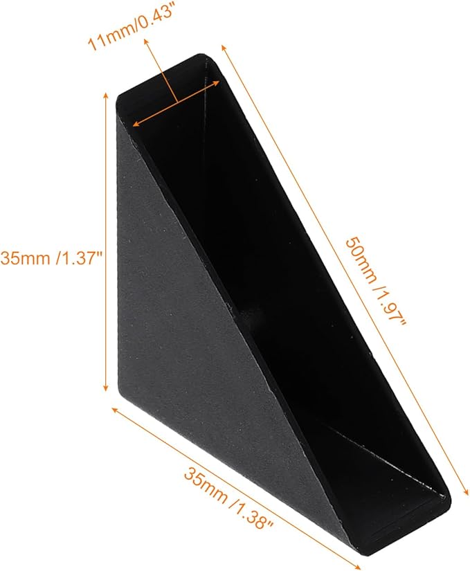 uxcell 20Pcs Plastic Corner Protectors 11x50mm Right Angle Shape Glass Corner Guards Cushion for Corner Protection of Glass, Mirror, Tile, Black