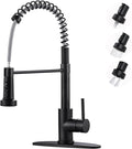Kitchen Faucets with Pull Down Sprayer: Matte Black 3-Function Kitchen Sink by ARCORA