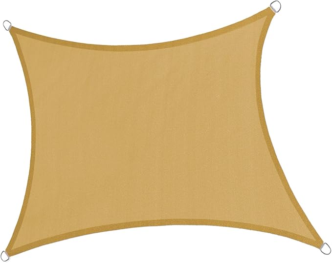 LOVE STORY 16' x 20' Shade Sails Rectangle Sand Sun Shade Sail UV Block Sunshade for Outdoor Patio Garden Backyard