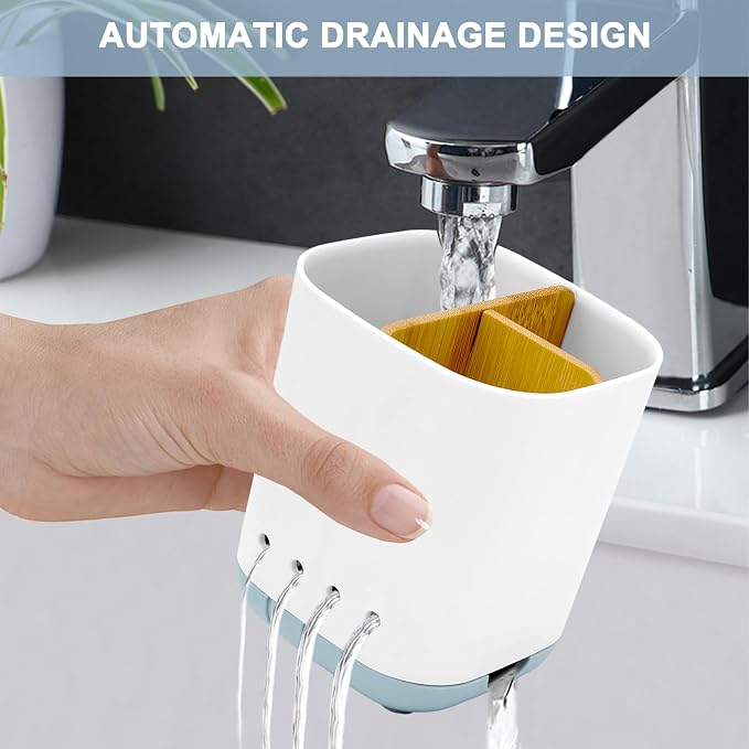 Toothbrush Holder with Bamboo Divider, Detachable - Image 5