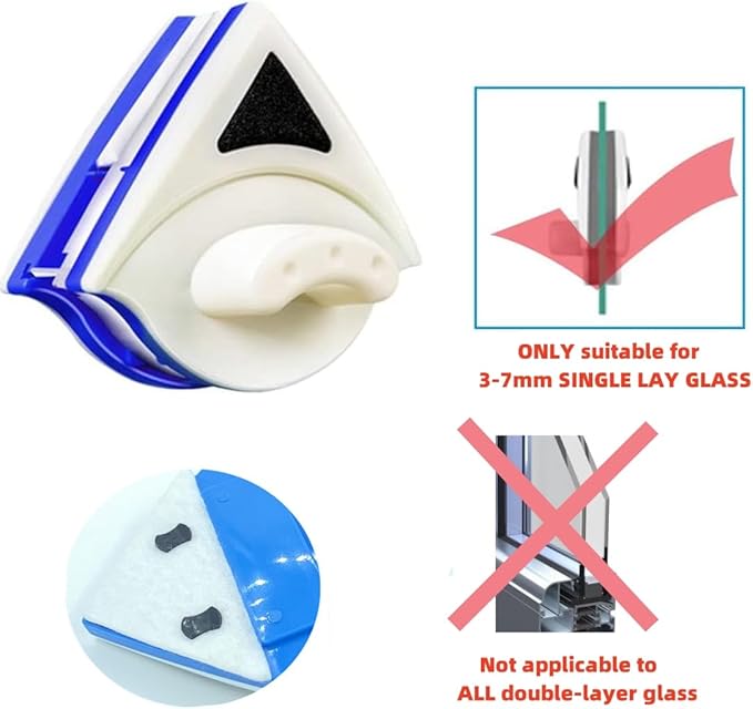 Magnetic Window Cleaner Tool Glass Wiper, Double Sided Window Cleaner Windows - Image 2