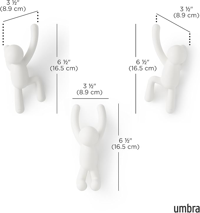Umbra Buddy Wall Hooks, Decorative Wall Mount Coat Hooks, holds 5lbs per hook - Image 3