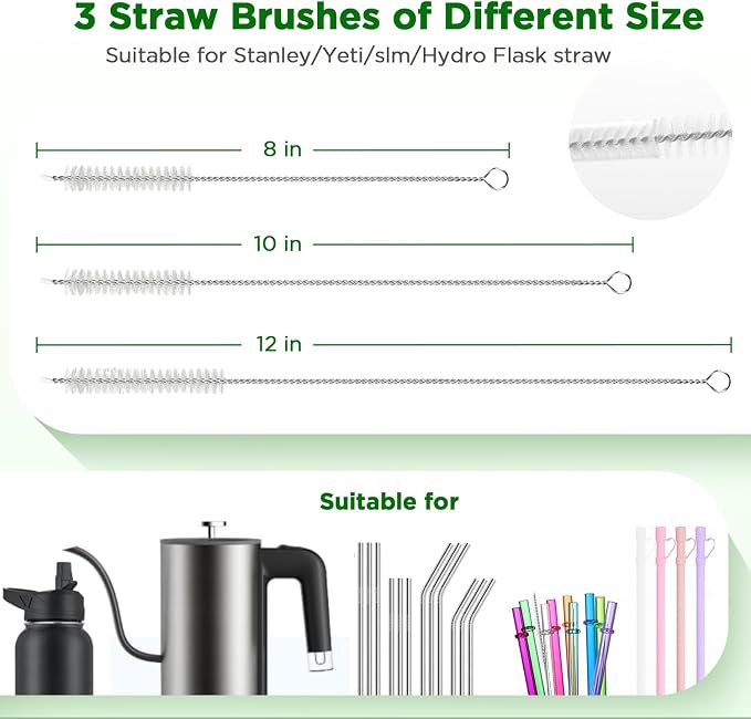 OUTXE 6 Pack Bottle Brush Cleaning Set, 5-in-1 Cup Cleaner Brush | - Image 5