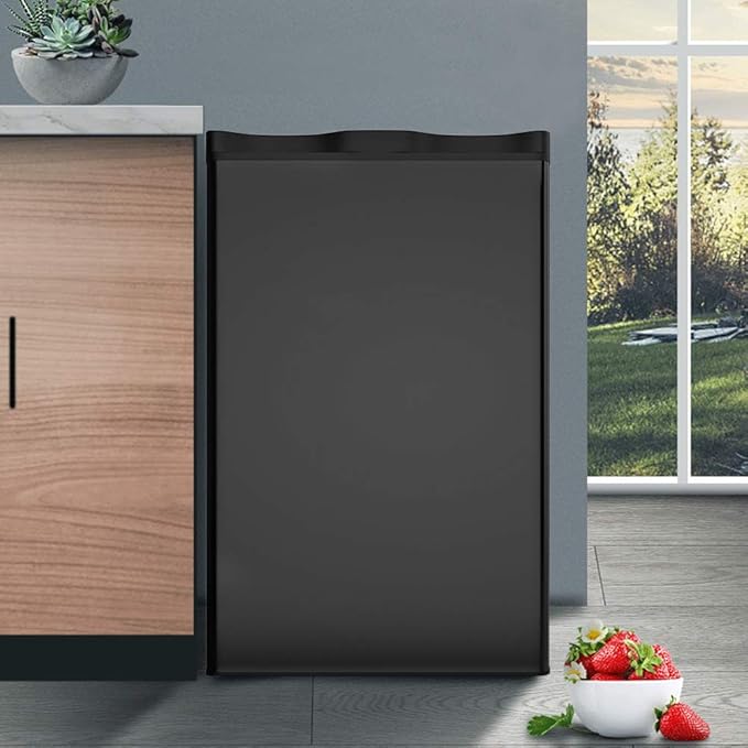 Safeplus 3.2 Cu.Ft Mini Compact Refrigerator, Under Counter Fridge with Small Freezer Removable Glass Shelves - Drinks Food Beer Storage for Office Dorm or Apartment