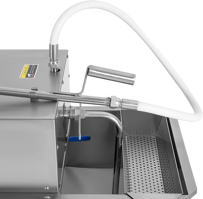Mobile Fryer Filter Machine, 550W 14.53 Gallon Oil Filter Cart with 8.45Gal/min Oil Filtration Speed Oil Filtration System for Restaurant Burger Stores